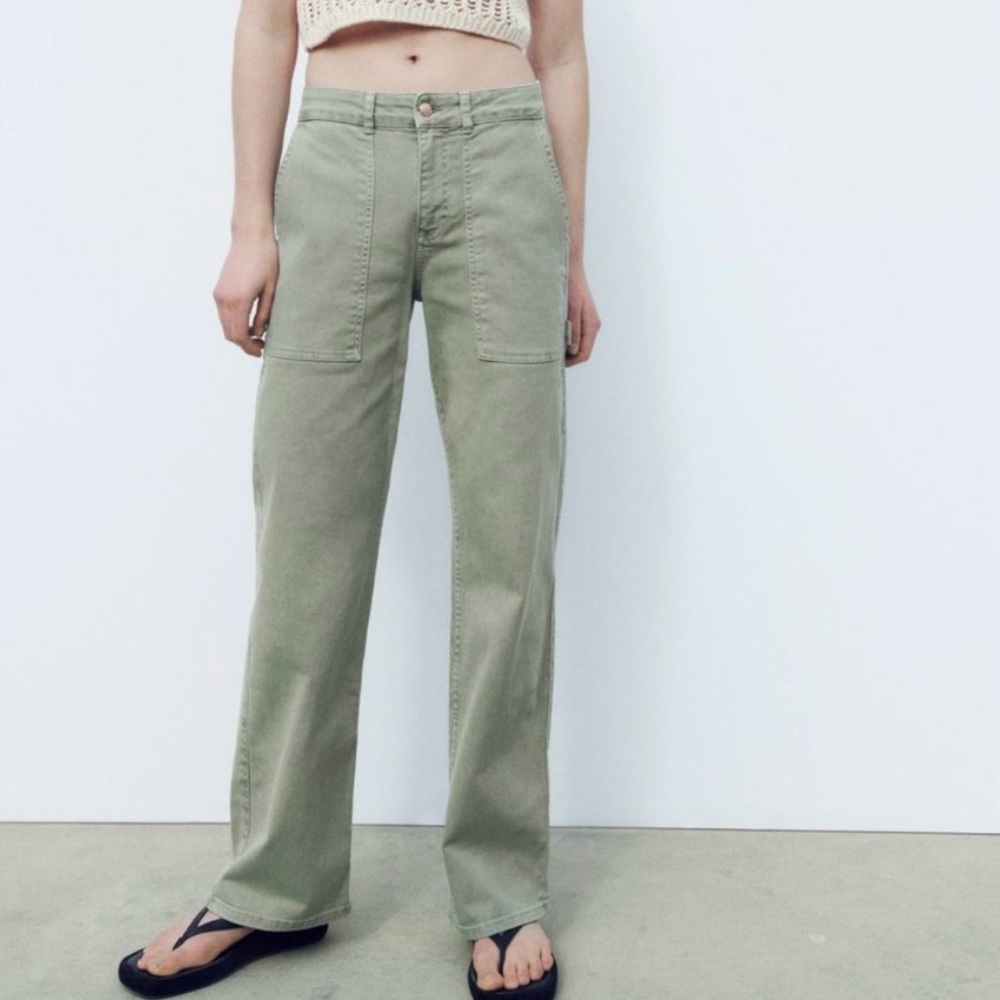 Zara HIGH RISE Z1975 STRAIGHT LEG CARPENTER JEANS